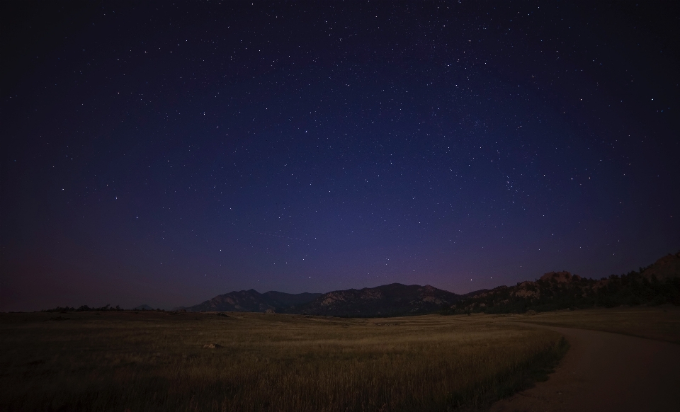 Orizzonte cielo campo notte