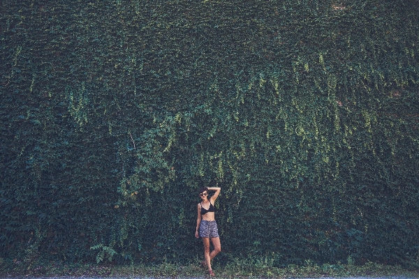 Tree forest grass girl Photo