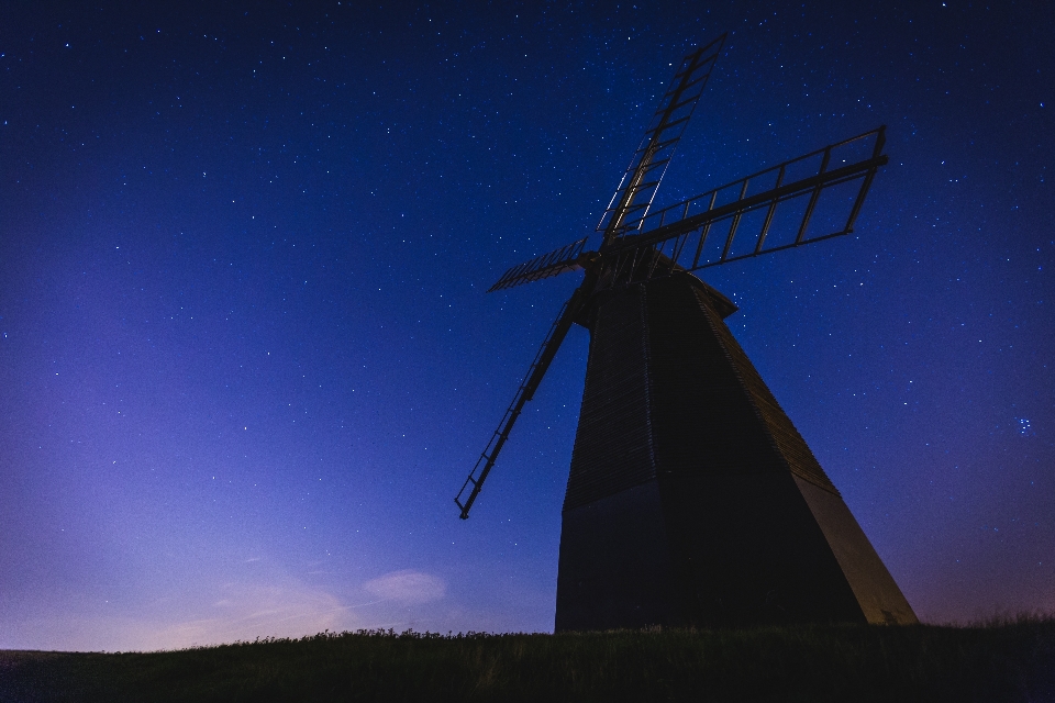 Sky night star windmill