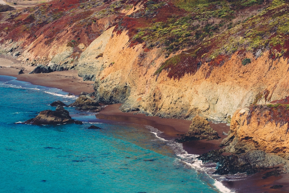 Plage mer côte rock