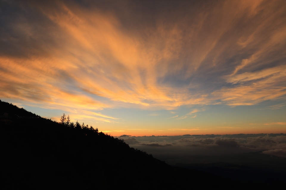 自然 户外的 地平线 山