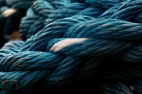 Rope texture blue wool Photo