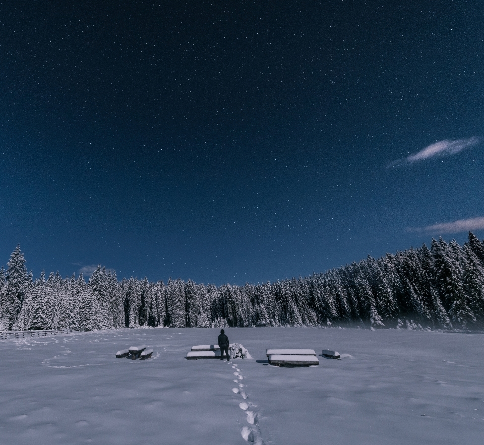 山 雪 冬天 天空