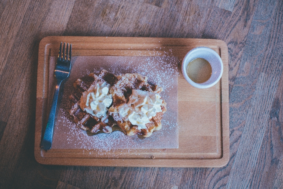 Garpu kayu makanan sarapan