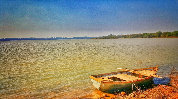 Sea boat morning shore Photo