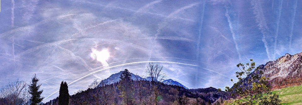 Mountain cloud sky sunlight