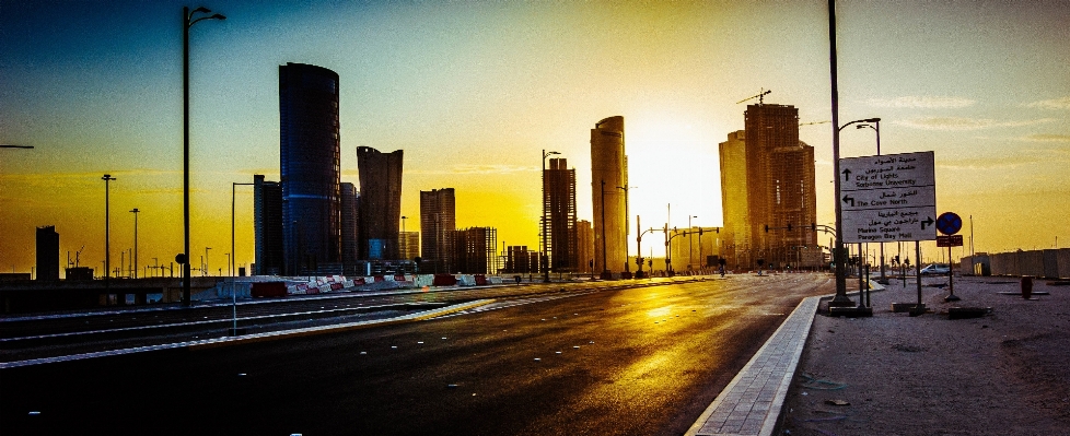 Horizon light sunset road Photo