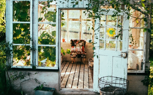 Flower chair window home Photo