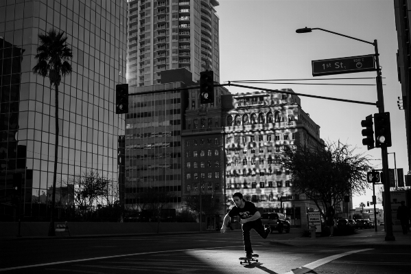 Photo Noir et blanc
 architecture route rue