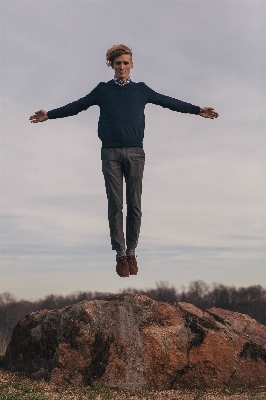 Man rock flying guy Photo