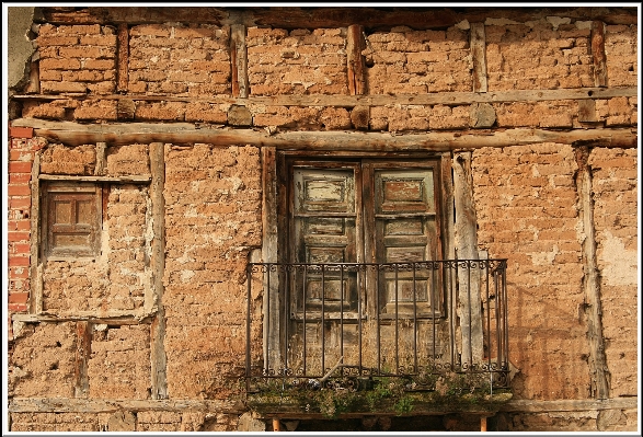 Wood window wall facade Photo