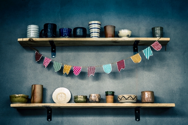 Pot cup ceramic shelf Photo