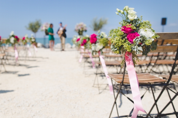 Strand sand blume stuhl Foto