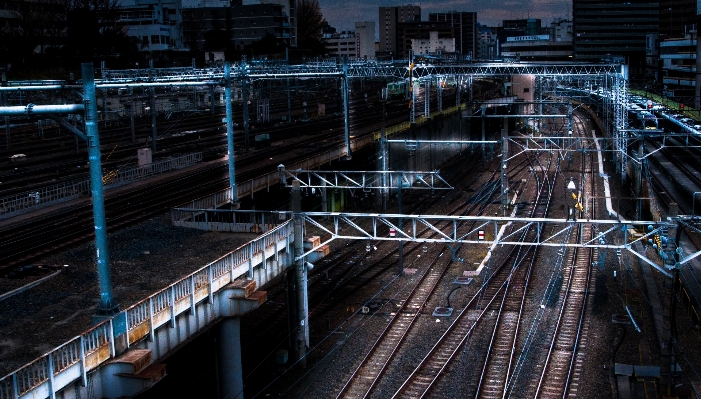 Foto Luz ferrocarril puente horizonte