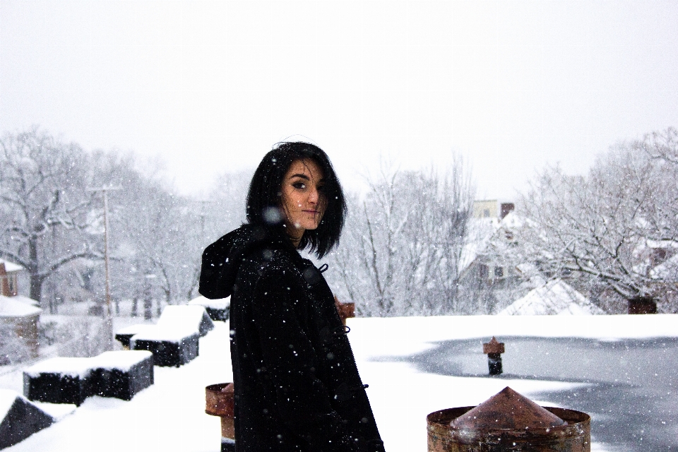 Tree snow winter girl