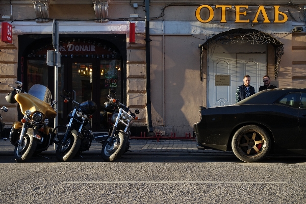 People street car bike Photo