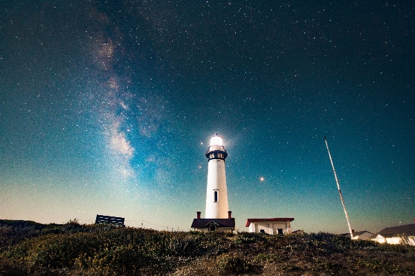 ライト 灯台 空 夜 写真