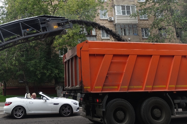 Car asphalt transport orange Photo