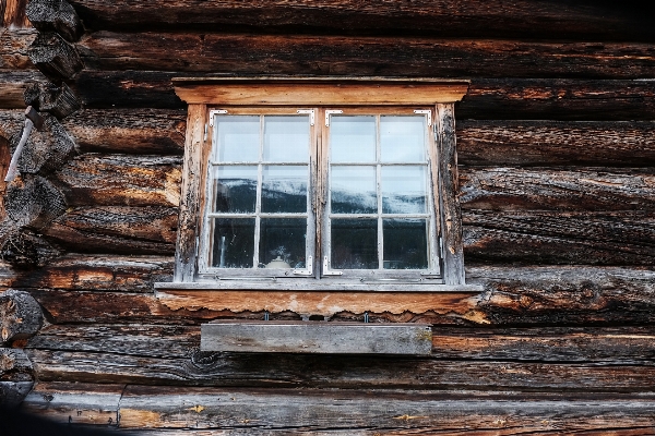 Rock wood house window Photo