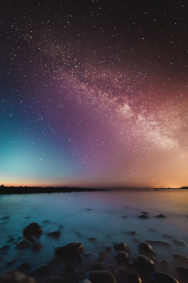 地平線 空 夜 星 写真