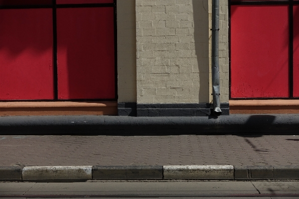 Light wood sidewalk window Photo