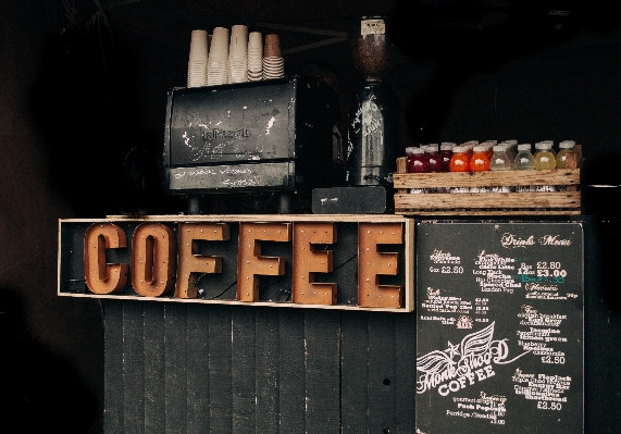 Coffee shop sign menu Photo