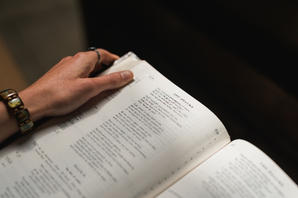 Writing hand book word Photo