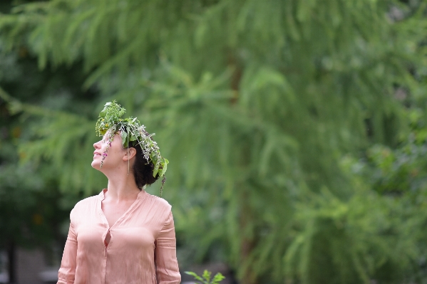 Tree grass plant woman Photo