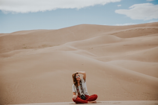 Landscape sand woman desert Photo