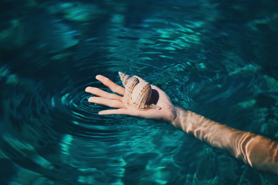 Mano mare acqua ondulazione