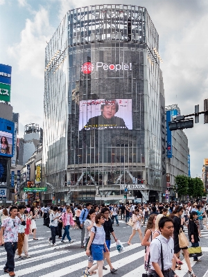 Pedestrian street city skyscraper Photo