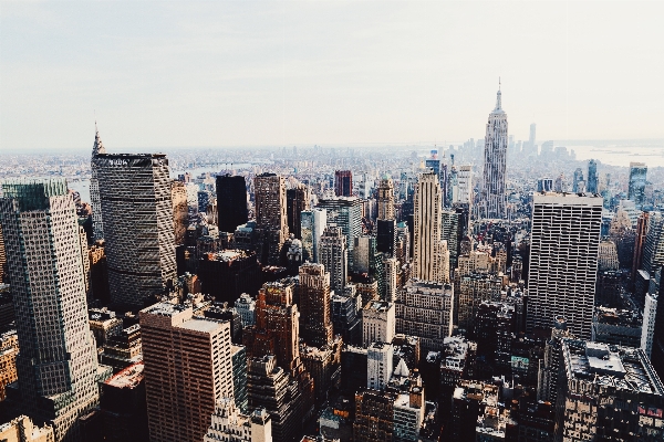 Foto Kaki langit kota gedung pencakar new york