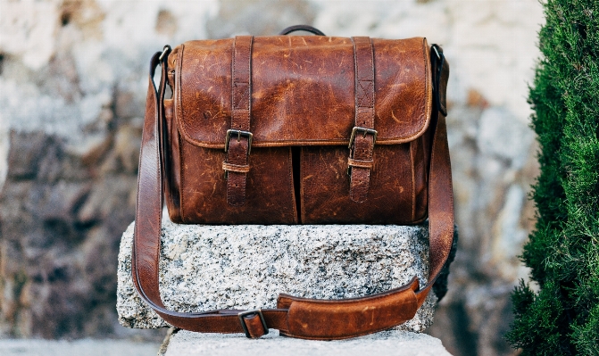 Leather brown bag material Photo