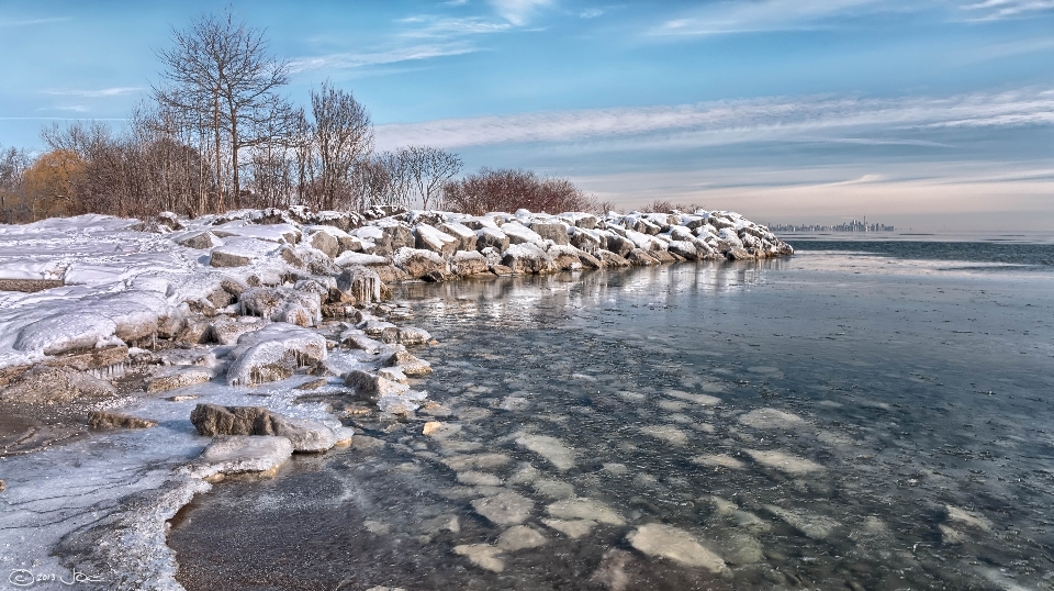 Landscape sea coast cold