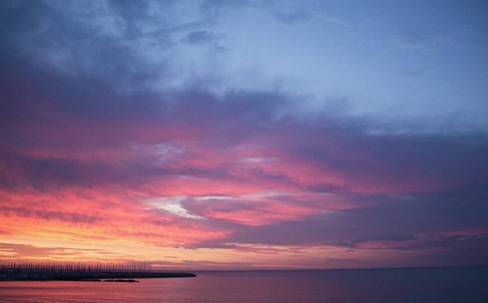 Sea ocean horizon cloud