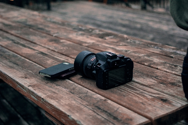 Table wood camera wheel Photo