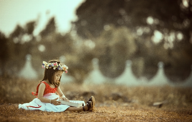 Girl photography flower reading Photo