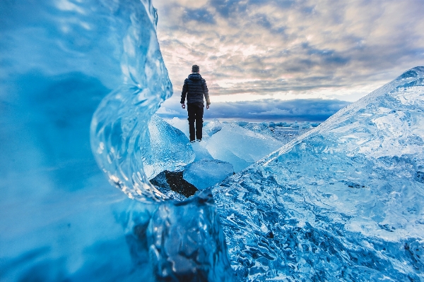 Man water person winter Photo