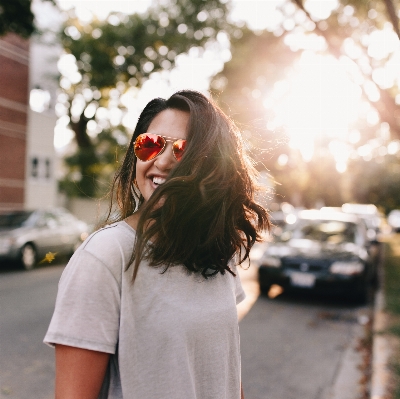 Girl woman hair white Photo