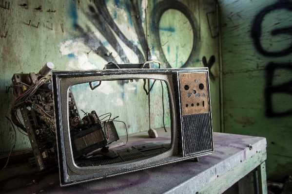 Old broken television tv Photo