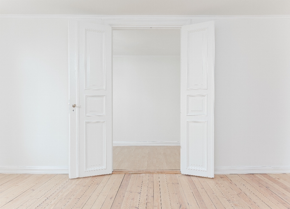 Wood white floor interior