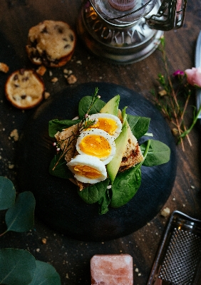 花 レストラン 皿 食事 写真