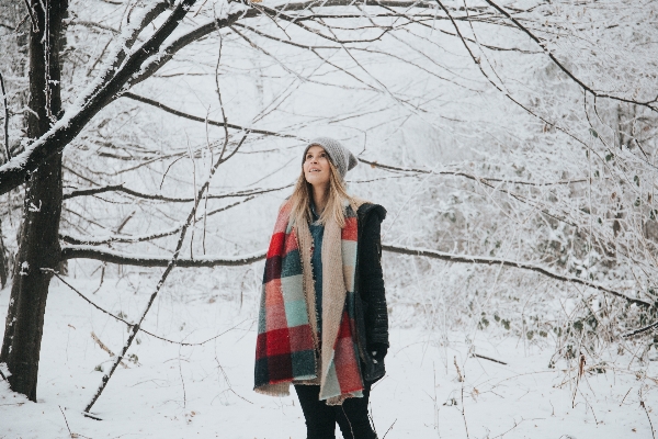 Tree snow winter woman Photo