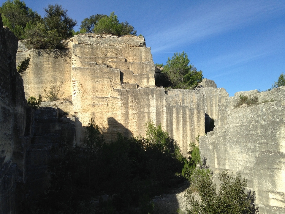 Rock architecture building wall