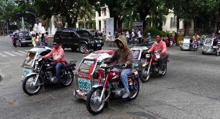 Pedestrian traffic car bicycle Photo