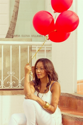 Person girl balloon sitting Photo