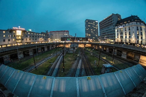 Structure skyline night city Photo