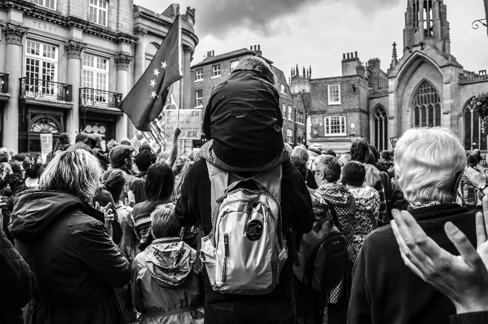 Noir et blanc
 personnes route rue