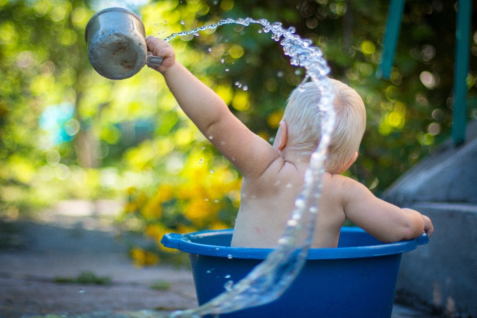 Water sunlight kid spring