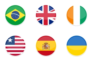 Round world flags 